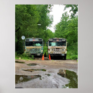 Alte Schulbus-Foto Poster
