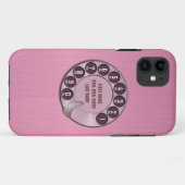 Alte Schuldrehskala-Telefon-Rosa Case-Mate iPhone Hülle (Rückseite (Horizontal))