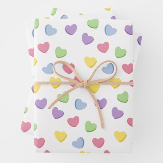 Alte Schule 90er Jahre Valentinin's Candy Colored  Geschenkpapier Set (Beispiel)