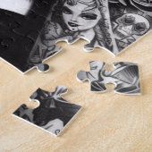 Alte Schule Alternative Tätowierte Frau Puzzle (Seite)