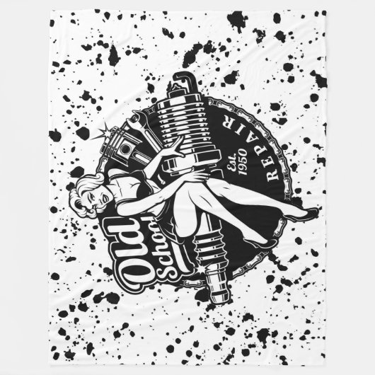 Alte Schule Button Up Girl Fleecedecke (Vorderseite)