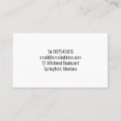 Alte Schule Cool Videographin Visitenkarte (Rückseite)