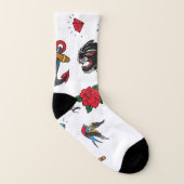 Alte Schule der Tätowierung Socken (Rechts - Außen)