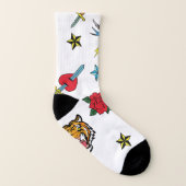 Alte Schule der Tätowierung Socken (Links - Innen)