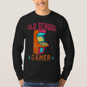Alte Schule Gamer Arcade Nerd Zitat Hobby Kunst T-Shirt
