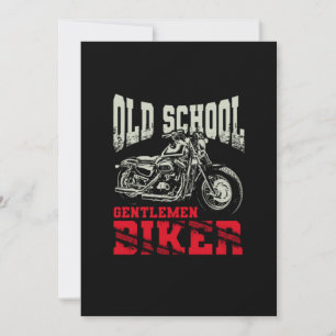 Alte Schule Gentlemen Biker Motorrad Einladung