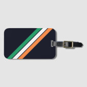 Alte Schule gestreifter 70er 80er Retro Racing Str Gepäckanhänger (Vorderseite (Horizontal))