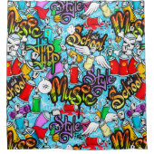 Alte Schule Graffitti Duschvorhang (Vorderseite)