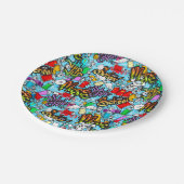 Alte Schule Graffitti Pappteller (Schrägansicht)