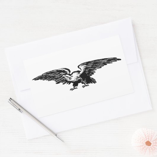 Alte Schule Illustration Bald Eagle Stickers (Umschlag)