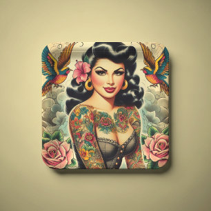 Alte Schule Inackte Girl Pappteller