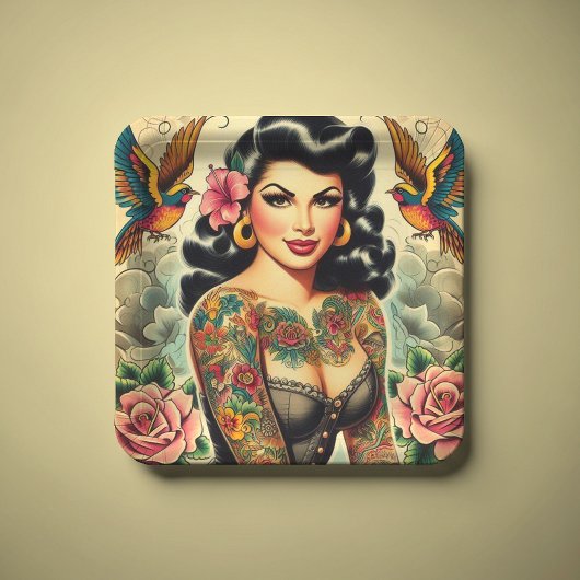 Alte Schule Inackte Girl Pappteller