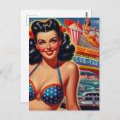 Alte Schule Mädchen der 50er Jahre Postkarte (Vorne/Hinten)