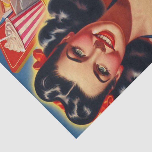 Alte Schule Mädchen der 50er Jahre Seidenpapier (Ausschnitt)