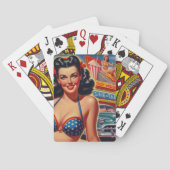 Alte Schule Mädchen der 50er Jahre Spielkarten (Rückseite)