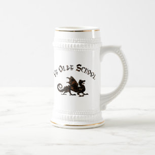 Alte Schule - mittelalterlicher Drache König Artus Bierglas