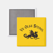 Alte Schule - mittelalterlicher Drache König Artus Magnet (Vorderseite/Rückseite)