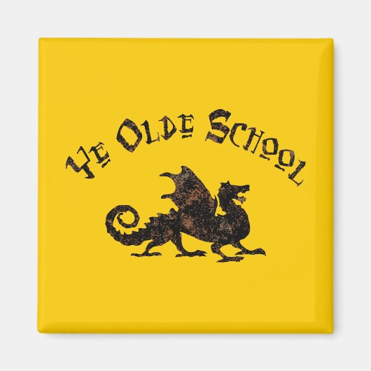 Alte Schule - mittelalterlicher Drache König Artus Magnet (Vorne)