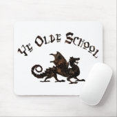 Alte Schule - mittelalterlicher Drache König Artus Mousepad (Mit Mouse)