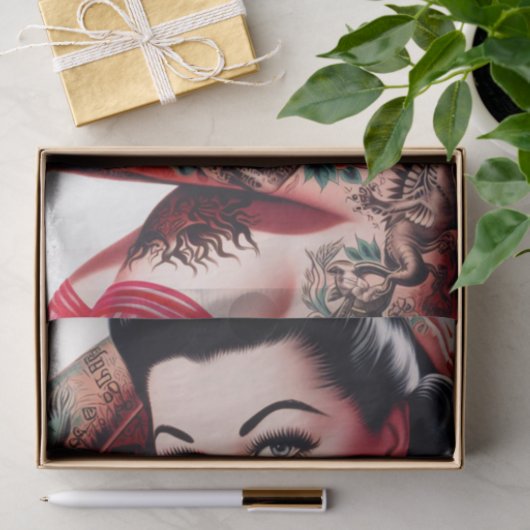 Alte Schule Niedlich Tattoo Button-up Seidenpapier (Geschenk)