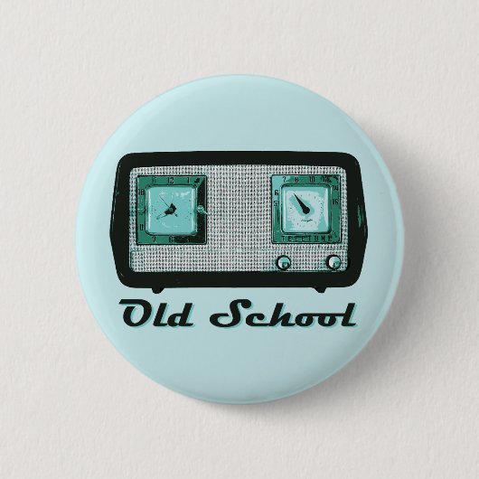 Alte Schule Radio Retro Vintag Button (Vorderseite)