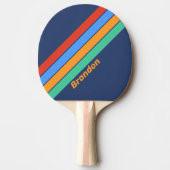 Alte Schule Retro Regenbogen mit Namen Tischtennis Schläger (Vorderseite)
