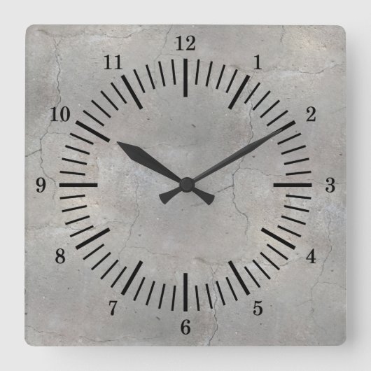 Alte Schule simulierter Beton Quadratische Wanduhr (Vorderseite)