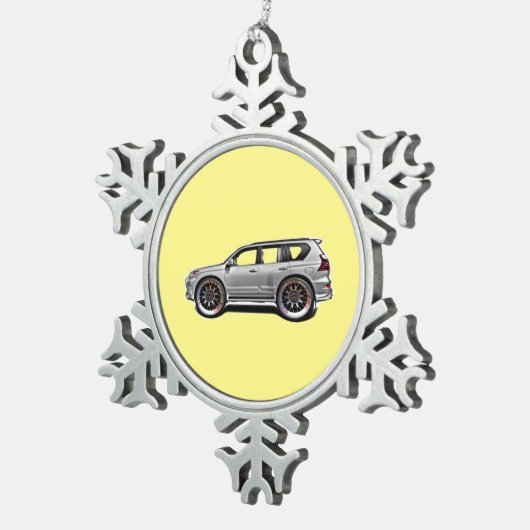 ALTE SCHULE SUV SCHNEEFLOCKEN Zinn-Ornament (Rechts)