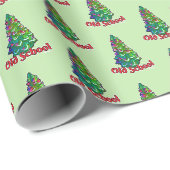 Alte Schule Weihnachtsbaum Sprüche Geschenkpapier (Rolleneckpunkt)
