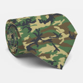 Alte Schule Woodland Camouflage Krawatte (Gerollt)