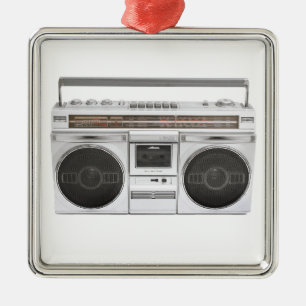Alte SchuleBoombox Radio Silbernes Ornament