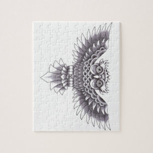 Alte Schuleulen-Tätowierungs-Entwurf Puzzle