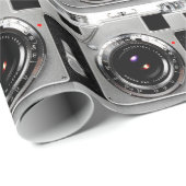 Alte Schulfilm-Kamera Geschenkpapier (Rolleneckpunkt)