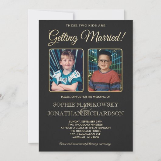 Alte SchulFotos, die Einladung Wedding sind (Vorderseite)