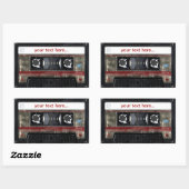 Alte Schulkassette/anpassbarer Textaufkleber Rechteckiger Aufkleber (Blatt)