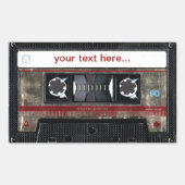 Alte Schulkassette/anpassbarer Textaufkleber Rechteckiger Aufkleber (Vorderseite)