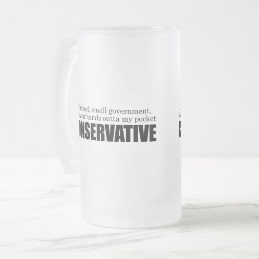 Alte Schulkonservativer Mattglas Bierglas (Vorderseite Links)