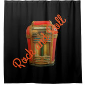 Alte SchulMusikautomat-Rock-and-Roll Duschvorhang (Vorderseite)