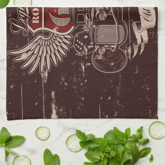 Alte Schulroute 66 Geschirrtuch (Gefaltet)