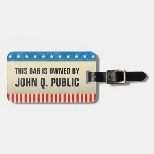 Alte Schulsterne und Streifen Gepäckanhänger (Vorderseite horizontal)