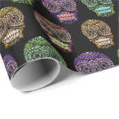 Alte Schultätowierungs-Schädel Geschenkpapier (Rolleneckpunkt)