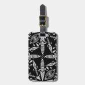 Alte Schultätowierungsdolche und -augen Gepäckanhänger (Vorderseite vertikal)