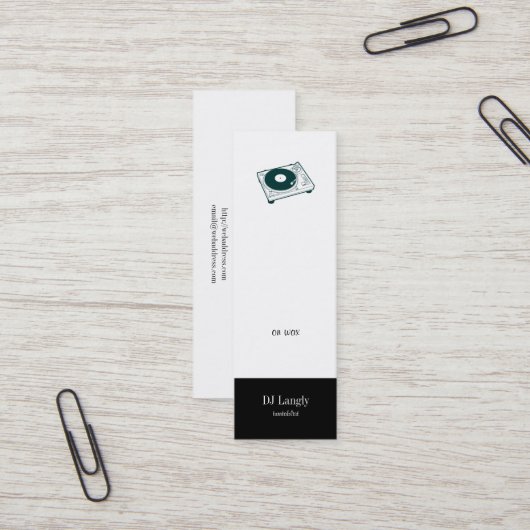 Alte SchulTurntable Mini Visitenkarte (Vorderseite/Rückseite Beispiel)