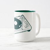 Alte Schulwachs/-Turntable Zweifarbige Tasse (VorderseiteRechts)