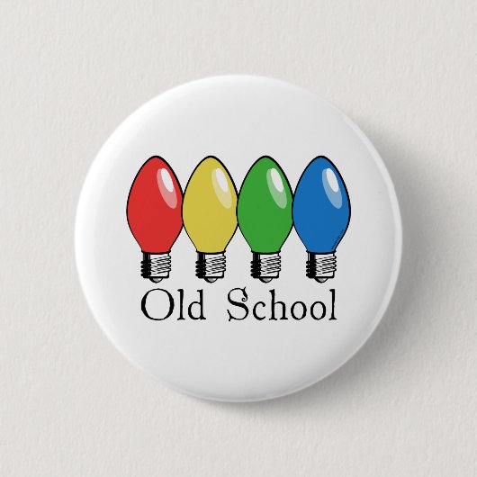 Alte Schulweihnachtsbaum-Lichter Button (Vorderseite)