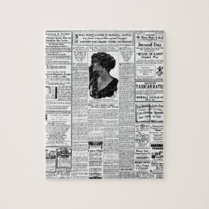Alte Schwarz-Weiß-Zeitung, vintage Retro-Anzeige Puzzle