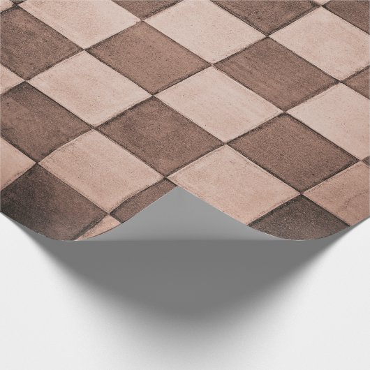 Alte schwarz-weiße Kachelwandstruktur Geschenkpapier (Ecke)