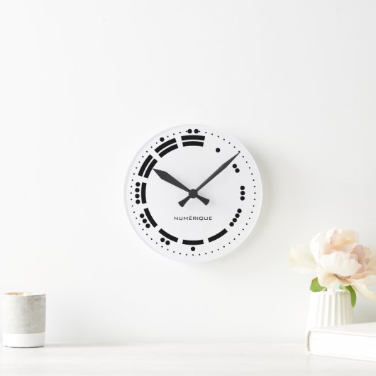 Alte Schwarz-weiße Maya-Zahlen Vector Art Runde Wanduhr (Zuhause)