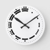 Alte Schwarz-weiße Maya-Zahlen Vector Art Runde Wanduhr (Vorderseite)