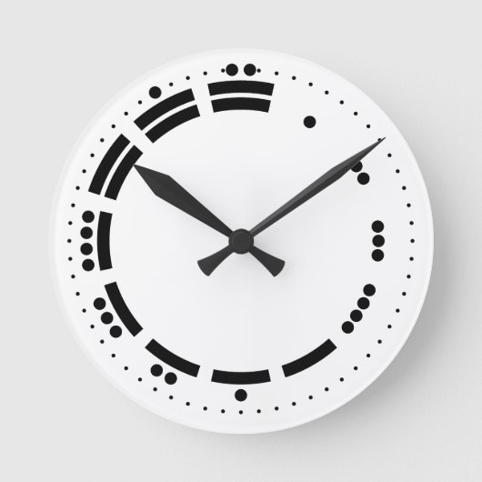 Alte Schwarz-weiße Maya-Zahlen Vector Art Runde Wanduhr (Vorderseite)